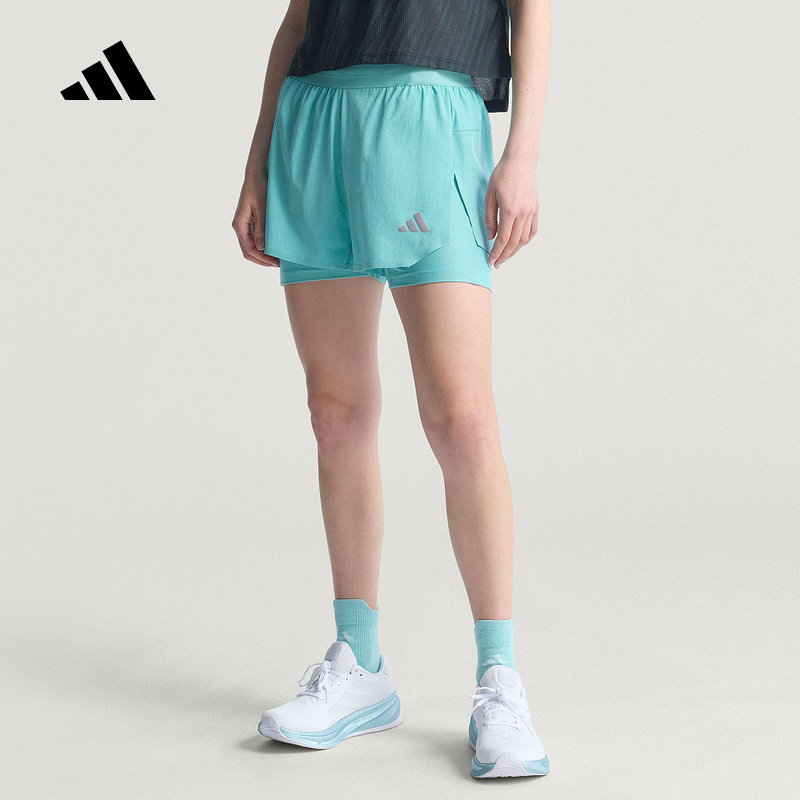 adidas阿迪达斯新款女子速干二合一跑步运动舒适梭织短裤 KE2281,运动服/休闲服装,运动中长裤／短裤,淘宝优惠券,粉丝福利购,淘宝优惠卷