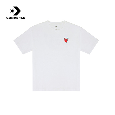 Converse匡威男女款短袖夏简约白色运动休闲宽松T恤UCH618-001