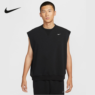 Nike耐克男子背心夏透气篮球法式毛圈简约运动无袖T恤HJ4202-010