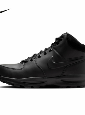 Nike耐克男鞋MANOA LEATHER黑色中帮运动雪地鞋HF7095-001