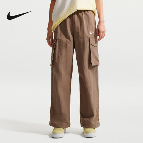 NIKE耐克女裤夏季直筒裤工装大口袋运动裤休闲梭织长裤IR7567-214