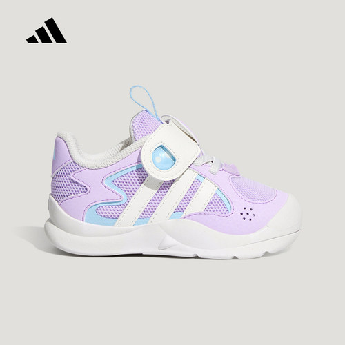adidas阿迪达斯2026秋女婴童防滑耐磨网面透气魔术贴运动鞋KH6639