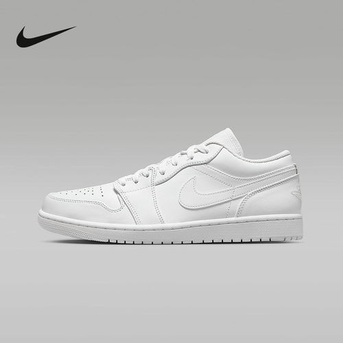 【大码】耐克男女鞋夏Jordan AJ1纯白低帮复古板篮球鞋553558-136