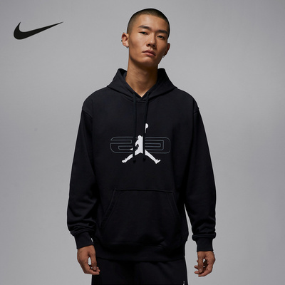 Jordan耐克男子卫衣2025冬新款篮球运动针织连帽套头衫HQ8695-010