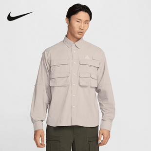 Nike耐克ACG外套男遮阳速干长袖衬衫宽松户外工装夹克 HJ2466-009