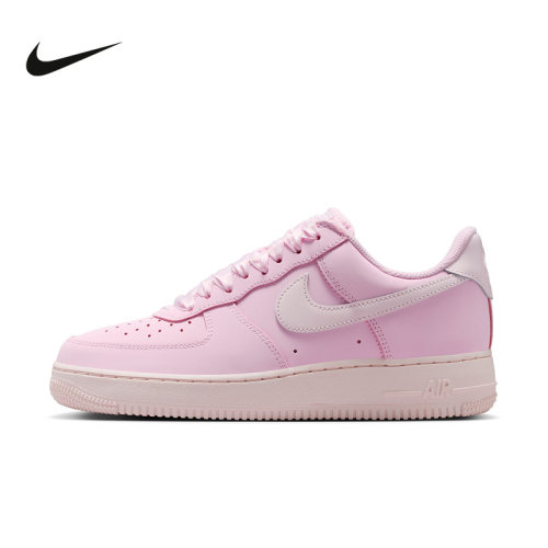 耐克女鞋AIR FORCE 1空军一号AF1板鞋粉白色运动休闲鞋IR0871-600