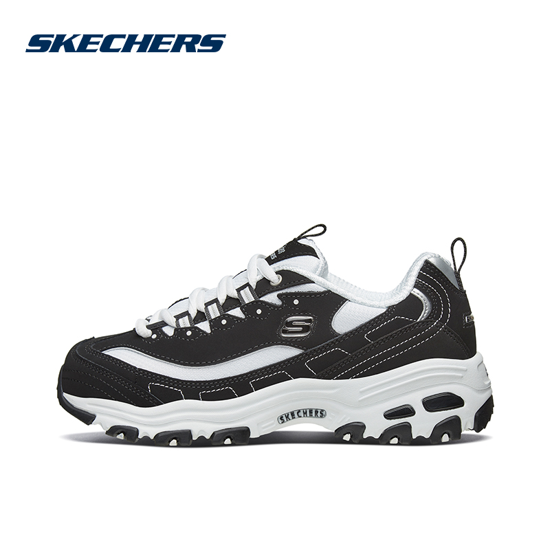 Skechers斯凯奇女鞋熊猫鞋厚底增高运动休闲鞋老爹鞋66666179/BKW