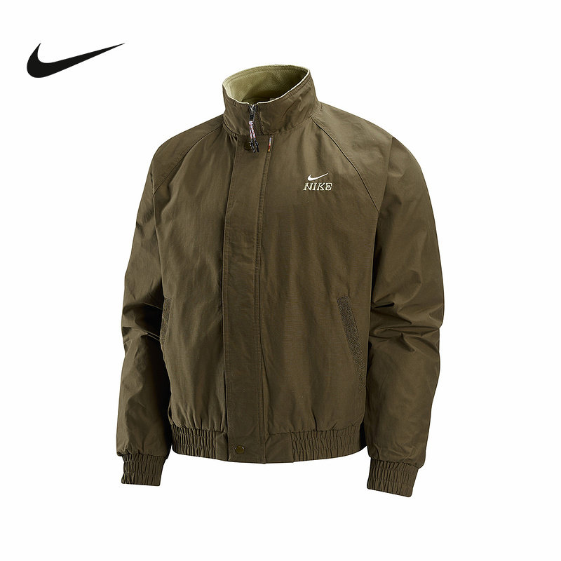 NIKE耐克Club男外套马年限定新年款暗褐摇粒绒梭织夹克IQ3705-212 - 实物图