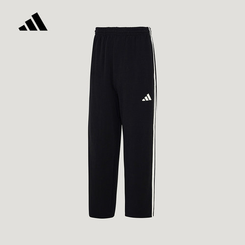 adidas阿迪达斯棉质运动休闲裤2026春男三条纹毛圈针织长裤KU5387