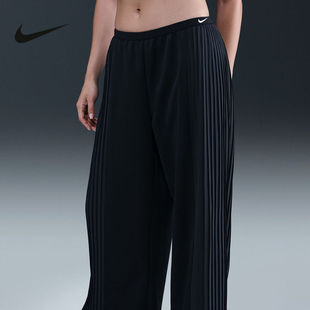 NIKE耐克女子褶裥拼接长裤2026春新款垂坠运动针织长裤IM7460-010