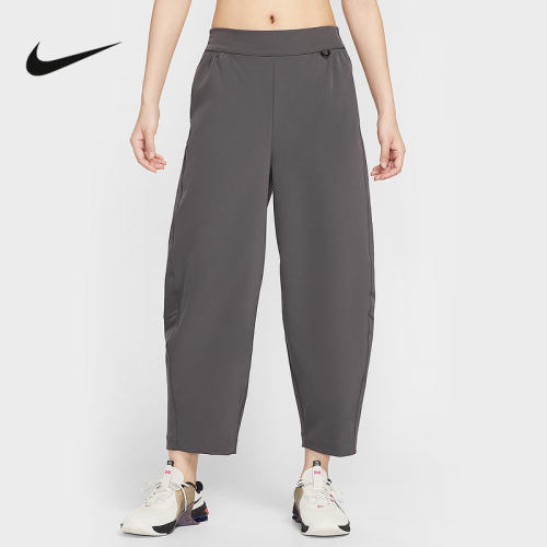 NIKE耐克女裤春季宽松透气轻薄速干高腰九分裤运动长裤HQ0231-036