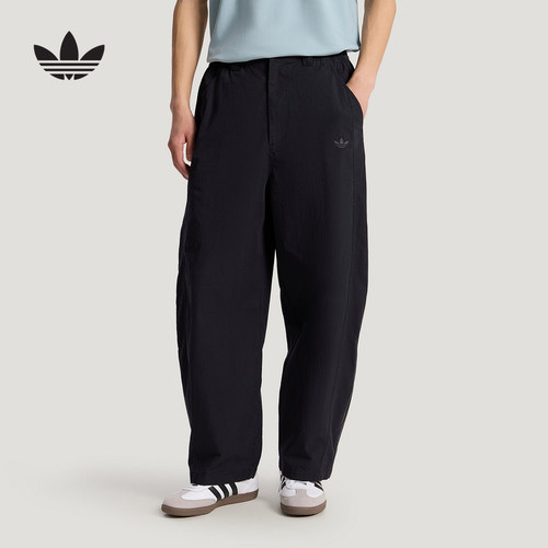 adidas阿迪达斯三叶草2026夏男宽松休闲三条纹运动裤弯刀裤KY8311