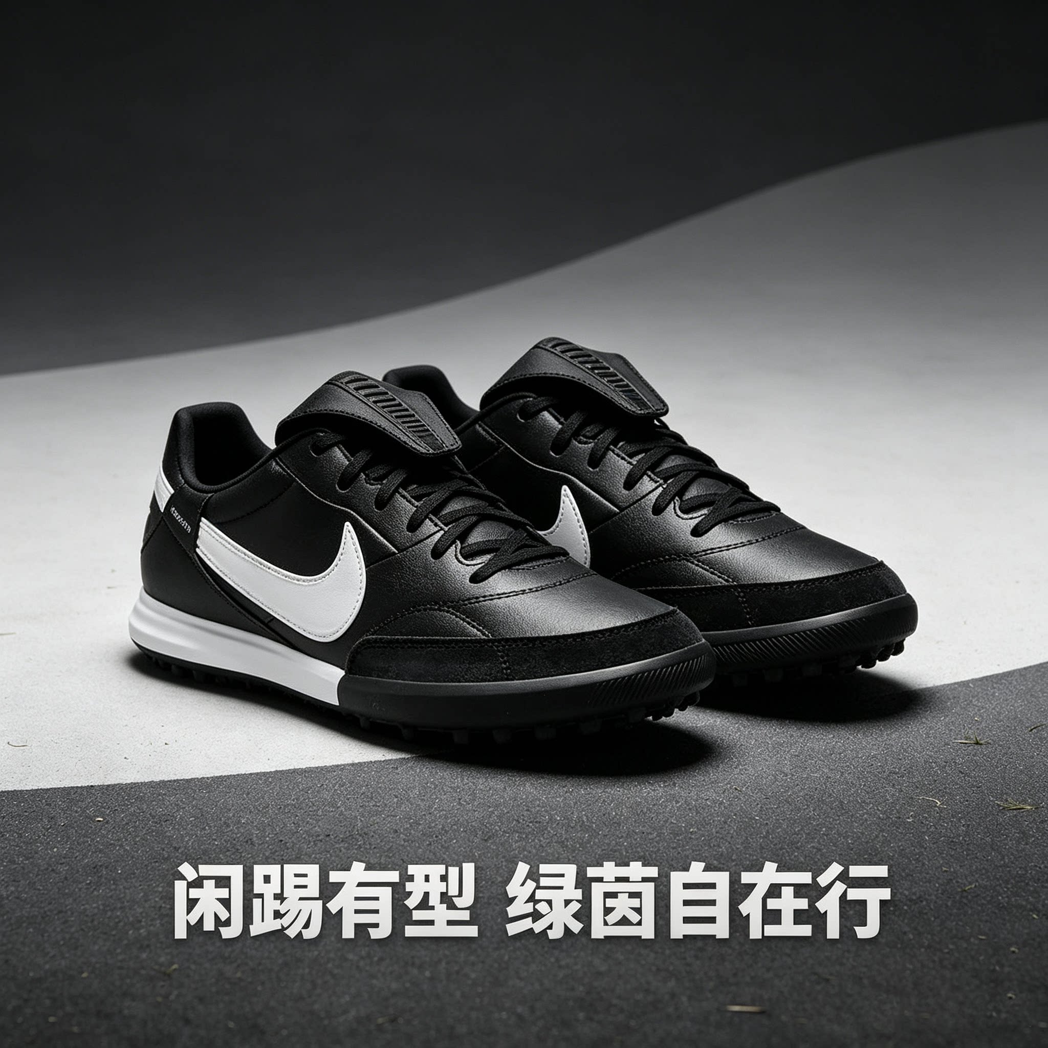 【大码】Nike耐克碎钉传奇牛皮人草缓震训练足球鞋 HM0283-001