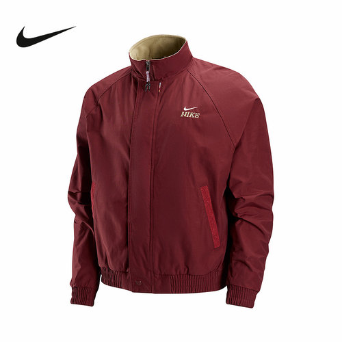 NIKE耐克Club男外套马年限定新年款红色摇粒绒梭织夹克IQ3705-613