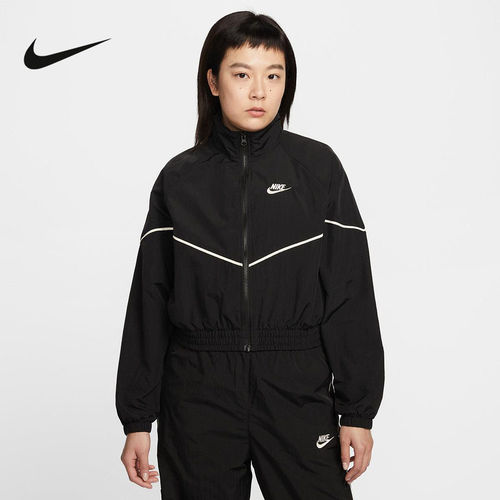 NIKE耐克女子夹克2026春新款V线条轻盈塔夫绸梭织外套IM8028-011