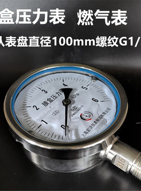 YNE100BF厂家直销全不锈钢膜盒压力表燃气表船用压力表充油抗震