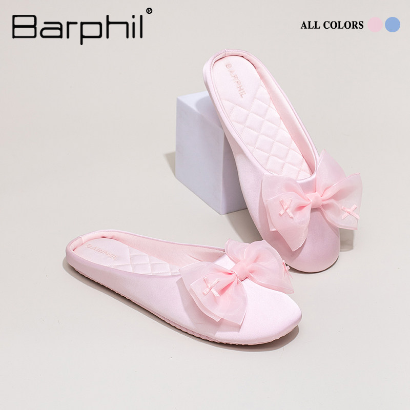 Barphil拖鞋女2026新款春秋室内家居静音棉拖软底包头甜美木地板