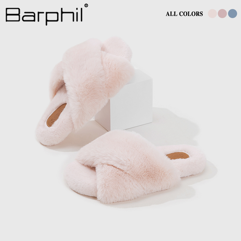 冬季室内防滑保暖软底毛毛拖鞋女