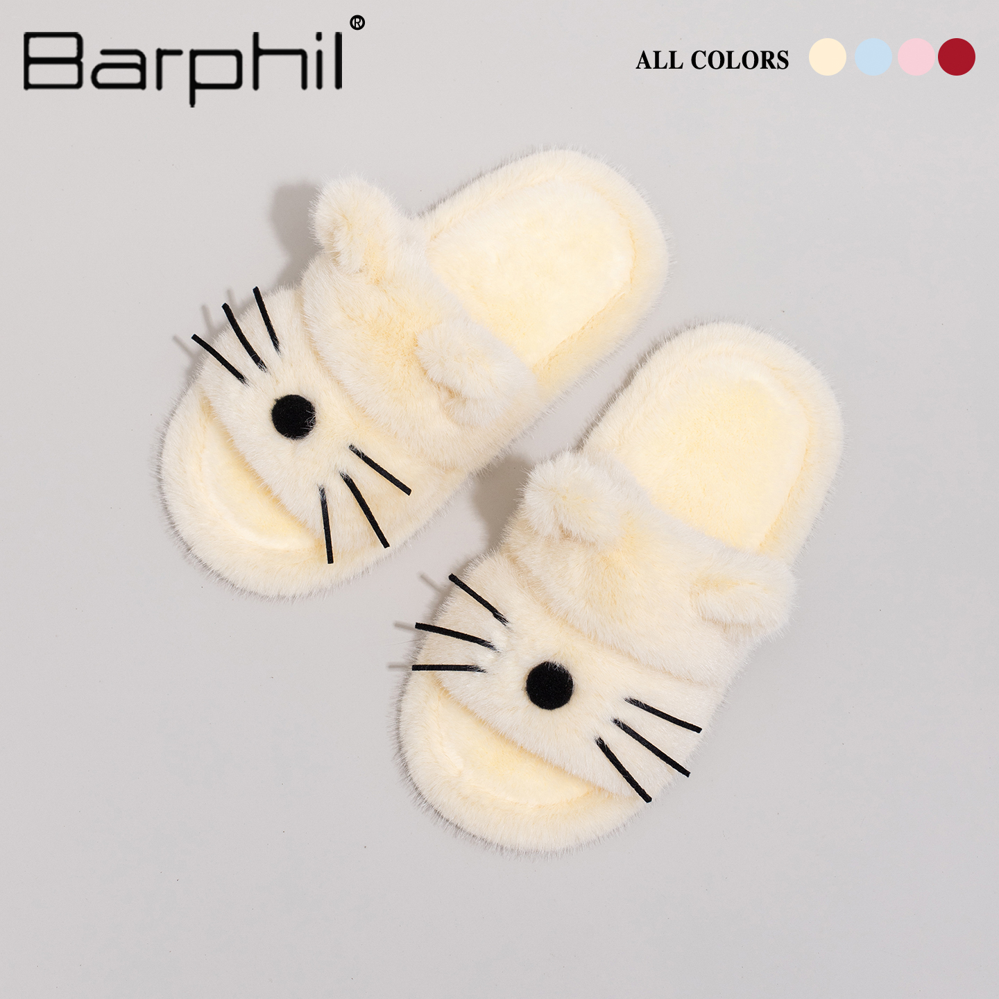 Barphil拖鞋女2025新款秋冬室内家居可爱小猫棉拖鞋防滑毛绒软底