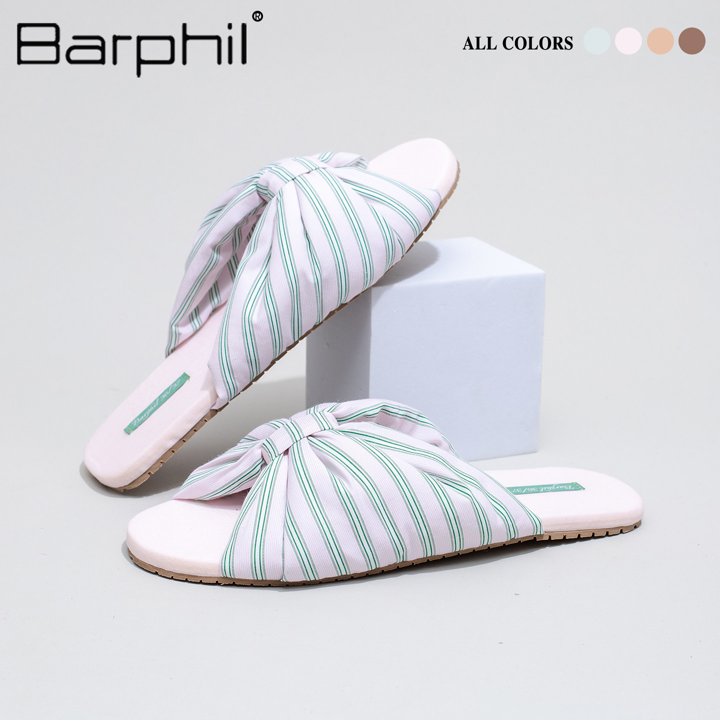Barphil拖鞋女士2026春夏季新款室内家居软底防滑高级感条纹度假