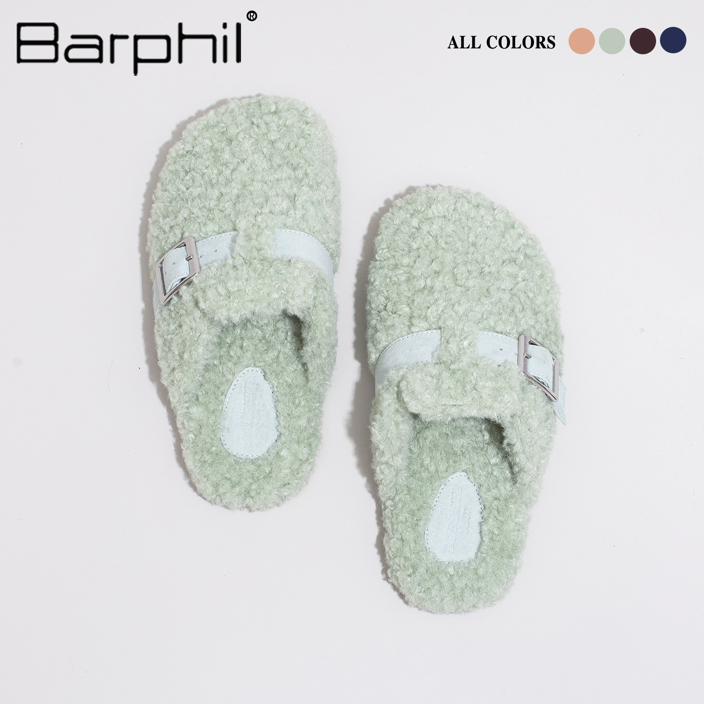 Barphil拖鞋女室内家居2025秋冬新款保暖包头毛绒勃肯鞋外穿防滑
