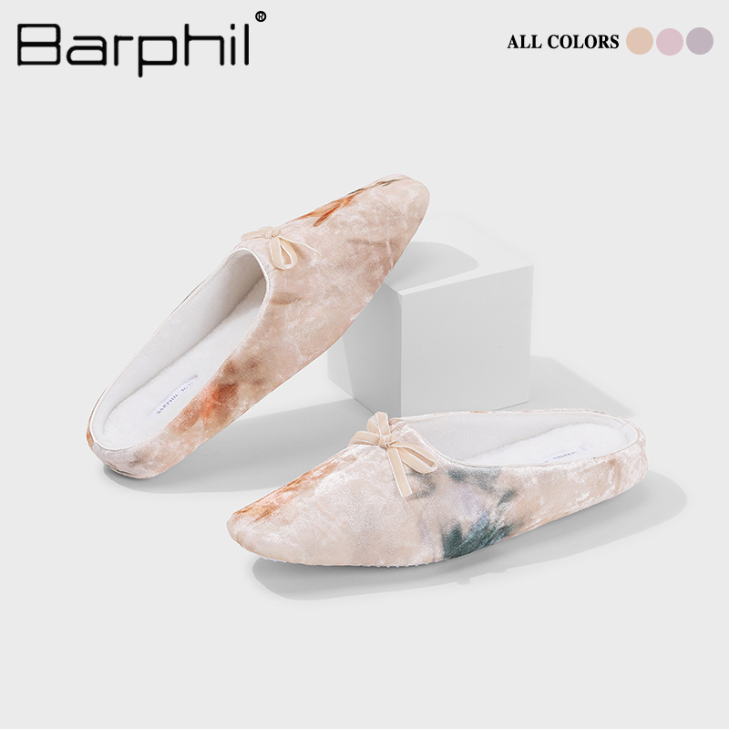 Barphil拖鞋室内家居2025新中式包头棉拖鞋静音防滑木地板中国风