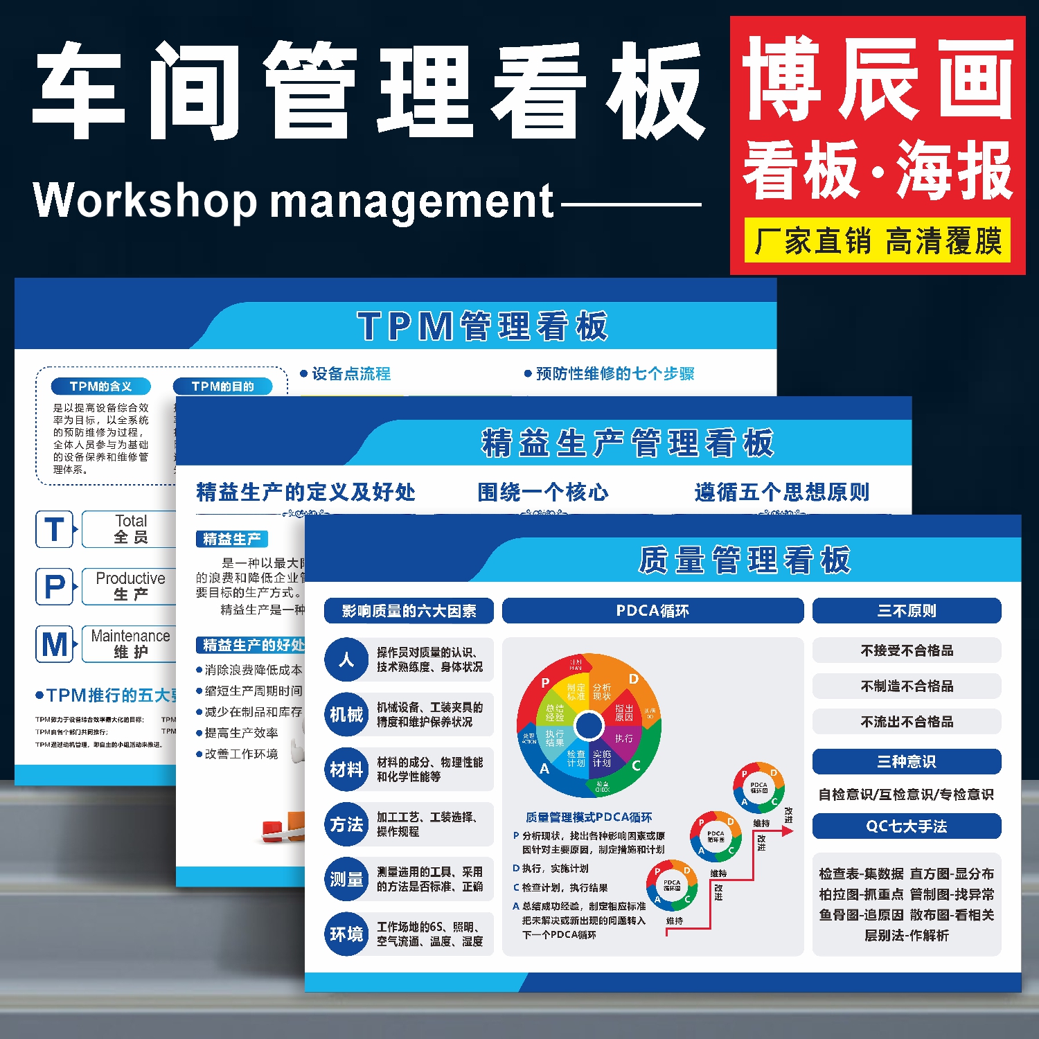 工厂车间管理看板精益生产宣传栏
