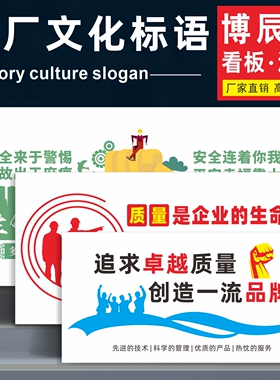 工厂车间企业文化宣传标语安全生产八安八险质量诚信责任精益墙贴