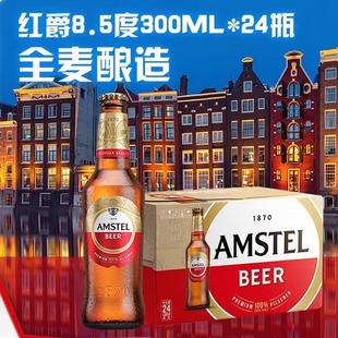 Amstel红爵啤酒 300ml*24瓶 官方正品 全麦芽啤酒 整箱
