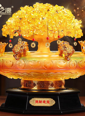 礼之源招财聚宝盆金蟾工艺品摆件办公室家居客厅装饰品店铺酒柜前