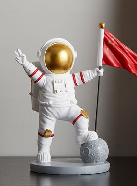 翻旧事北欧轻奢家居宇航员摆件创意办公室卧室酒柜装饰品太空人桌