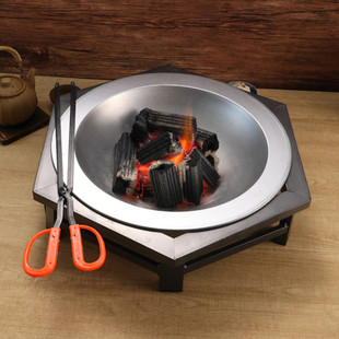 老式铸铁烤火盆取暖炉烤火炉户外烧烤架室内炭火盆烧柴烧木炭火盆