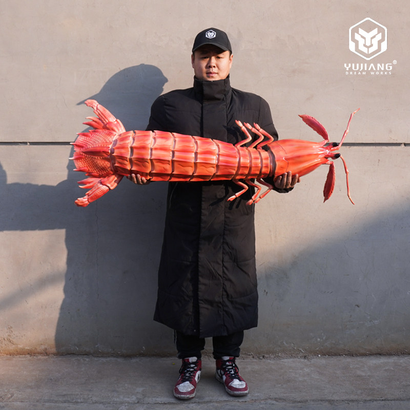 玻璃钢仿真皮皮虾雕塑仿真海鲜生蚝龙虾模型摆件门头招牌装饰定做