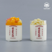 仿真双皮奶模型假甜品小吃餐厅奶茶糖水豆花假样饮料冷饮模型定制