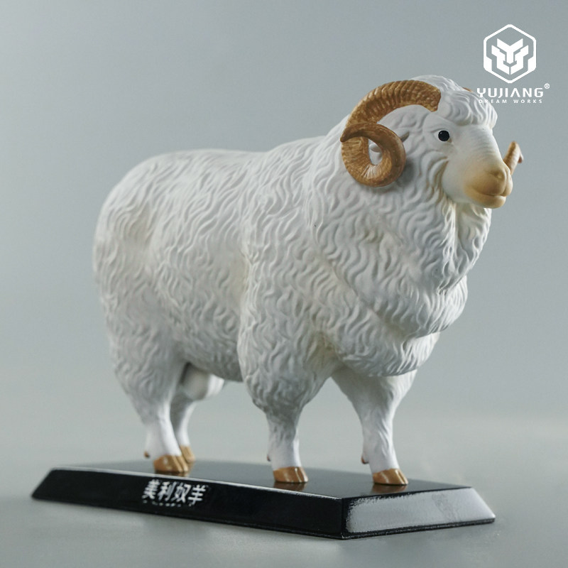 仿真美利奴羊雕塑山羊绵羊十二生肖摆件家居装饰吉祥物礼物工艺品