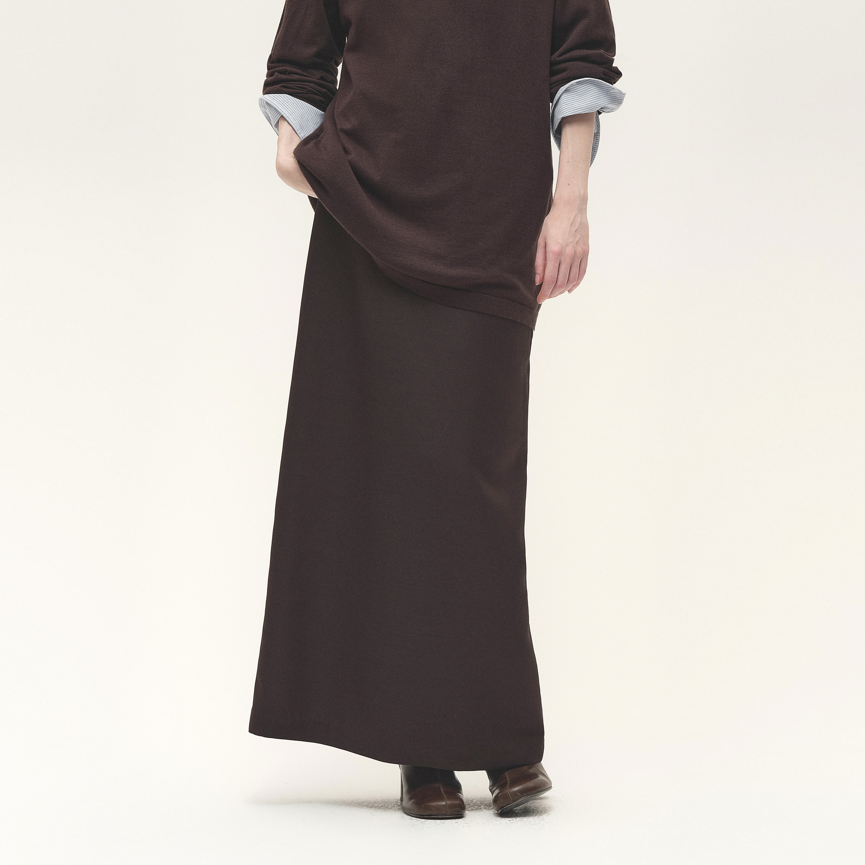 白弓定制精纺羊毛西装半身裙女加厚秋季55896