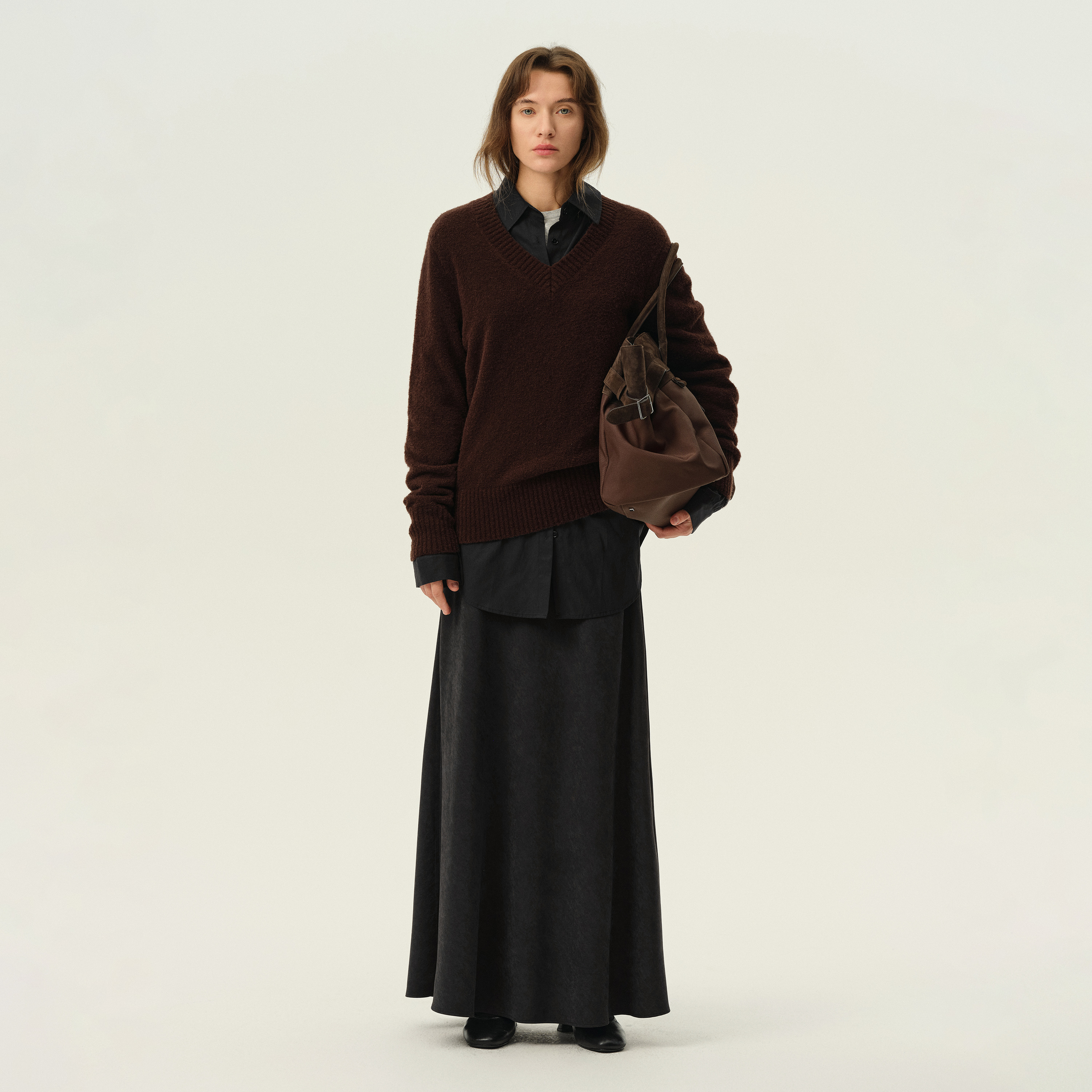 白弓白弓100%羊毛通勤西装风衣