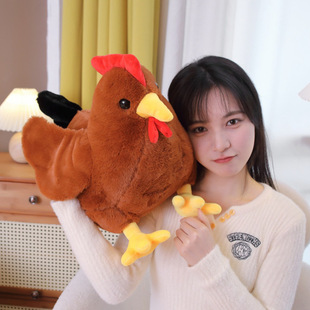 可爱仿真大公鸡公仔毛绒玩具小鸡母鸡玩偶幼儿园宝宝安抚布偶娃娃