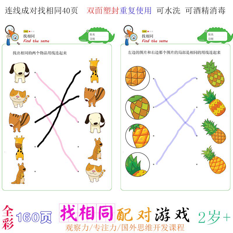 小儿幼儿园宝宝益智配对玩具儿童找相同观察力专注力训练卡片图片