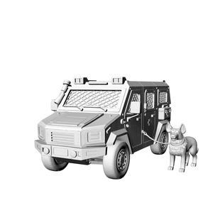 3D 打印末日废土风丧尸追踪装甲运兵车 带猎犬战棋模型套装