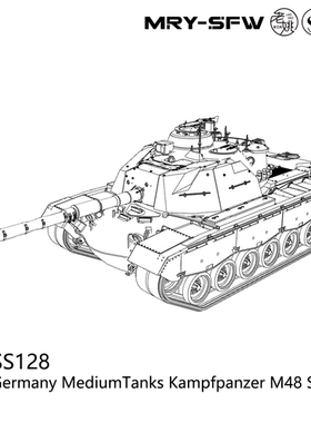 预售SS72128 1/72 德国 超级主战坦克 M48