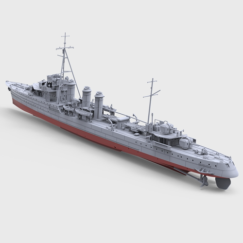 SSC1000745/S 1/1000 军事模型 法国狂风级驱逐舰 狂风 号1939