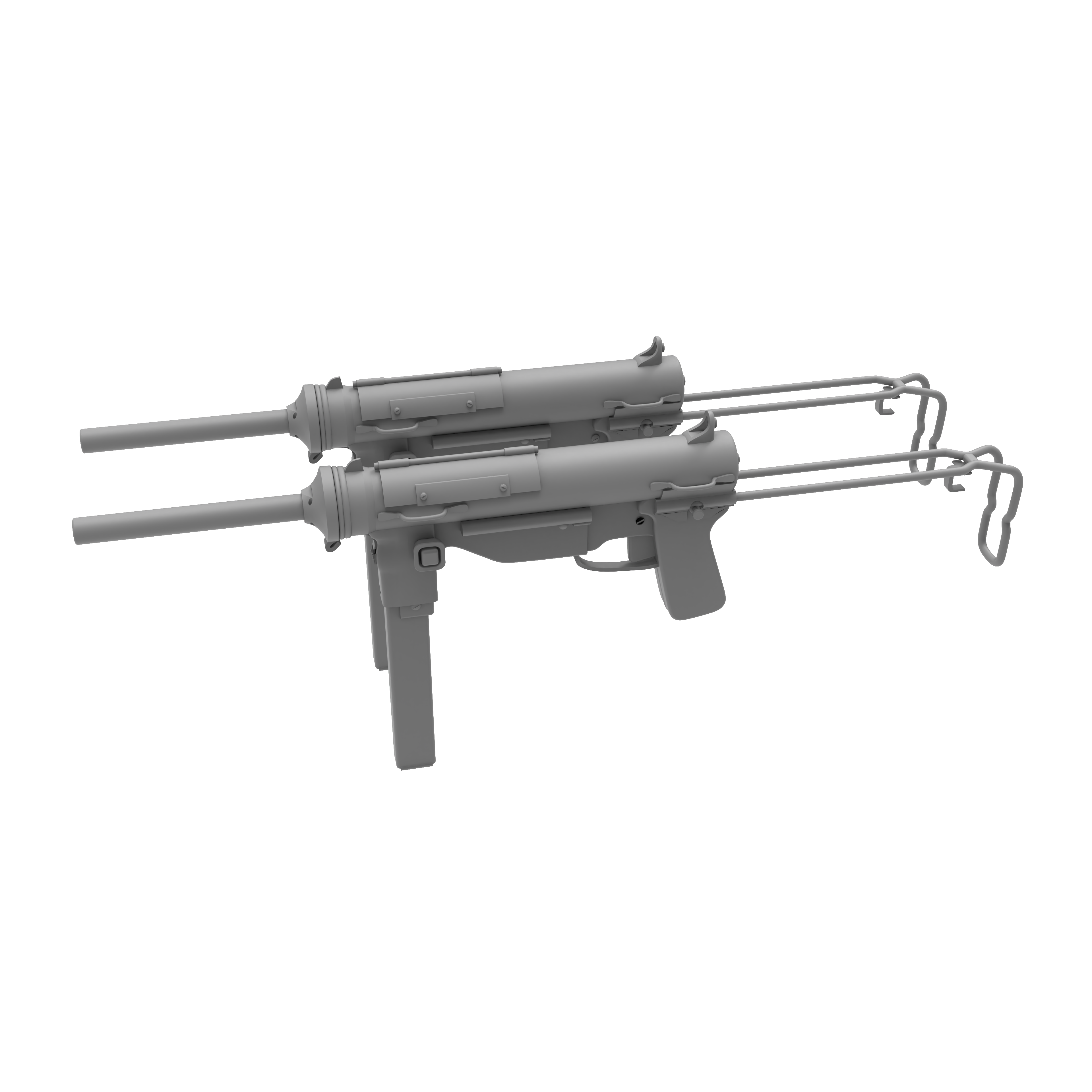 M3A1 冲锋枪枪通用军事道具模型用于身体人物玩偶