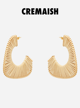 CREMAISH 半环皮编耳针 牛皮编织高级感轻奢气质小众设计耳饰耳钉