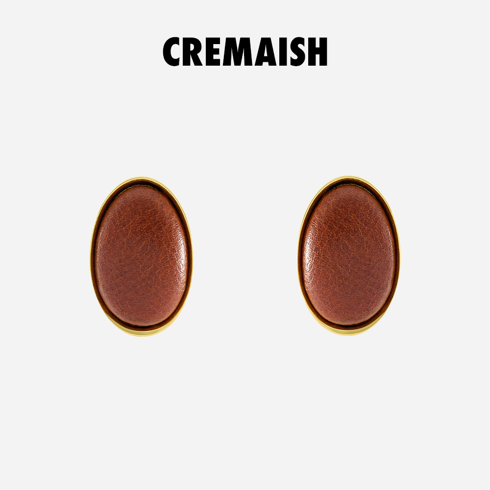 CREMAISH贴皮曲面耳钉
