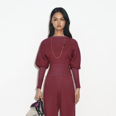 CREMAISH收腰双色毛衣