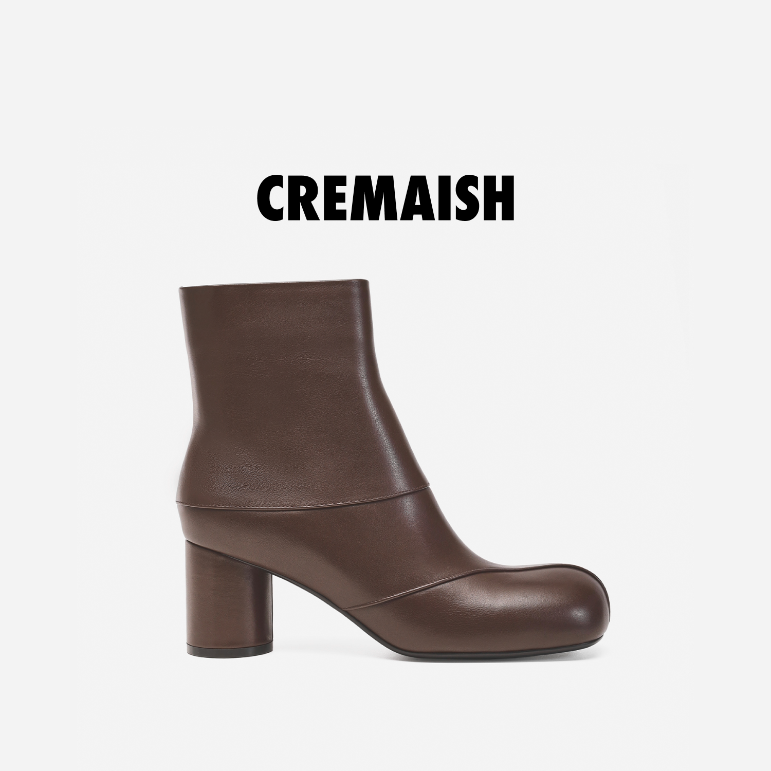 CREMAISH方头粗跟短靴
