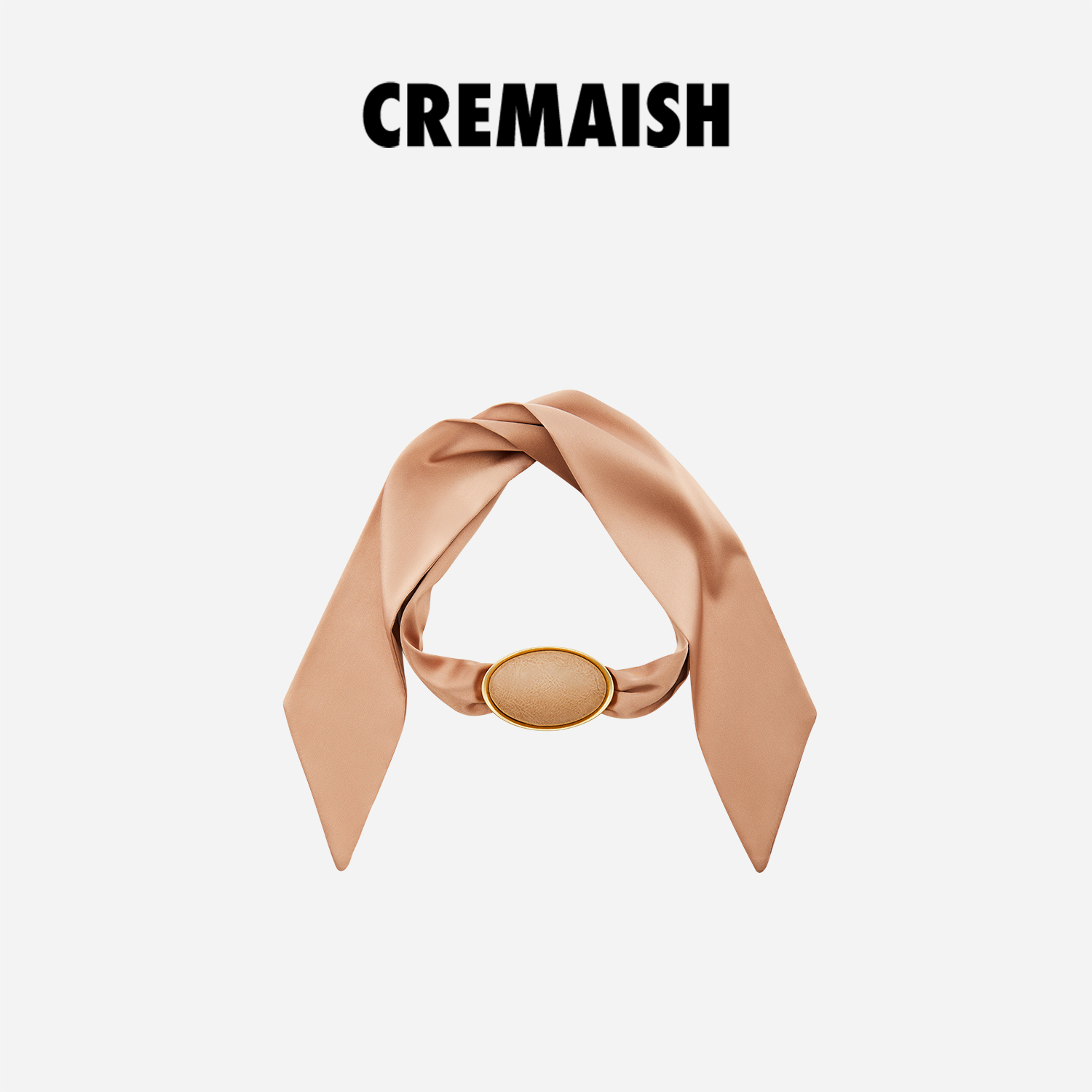 CREMAISH圆形贴皮丝巾项链