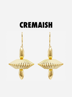 CREMAISH陀螺绕皮耳环 小众设计气质耳饰高级感百搭耳钉