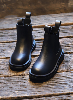 netx Alice儿童烟筒靴2025春秋款韩版时尚真皮女童加绒透气马丁靴